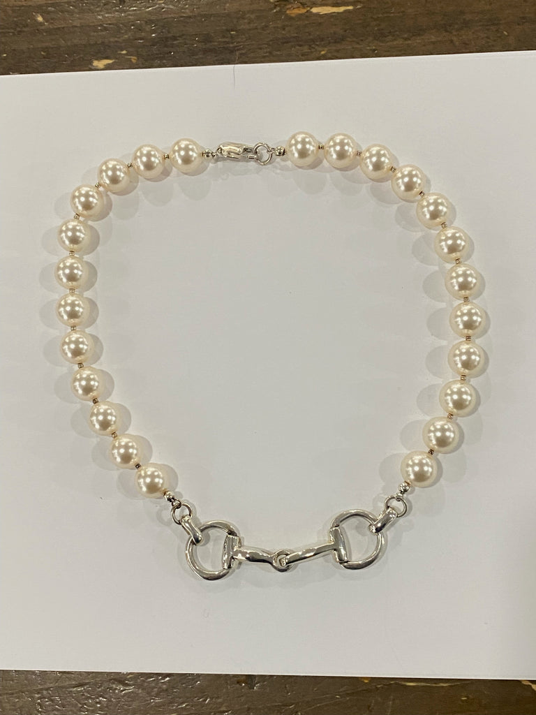 Horsefeathers 12mm California Style Pearl Necklace with Large Bit