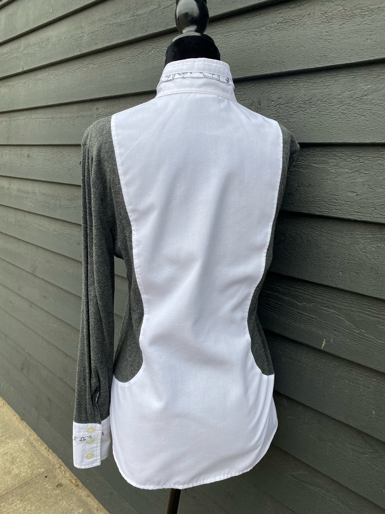 Consignment: Arista Long Sleeve Show Shirt White & Grey S