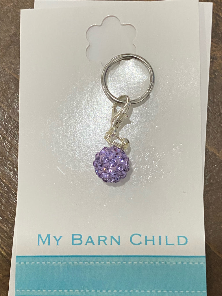 My Barn Child Bridle Charm: Lavender Bling Ball