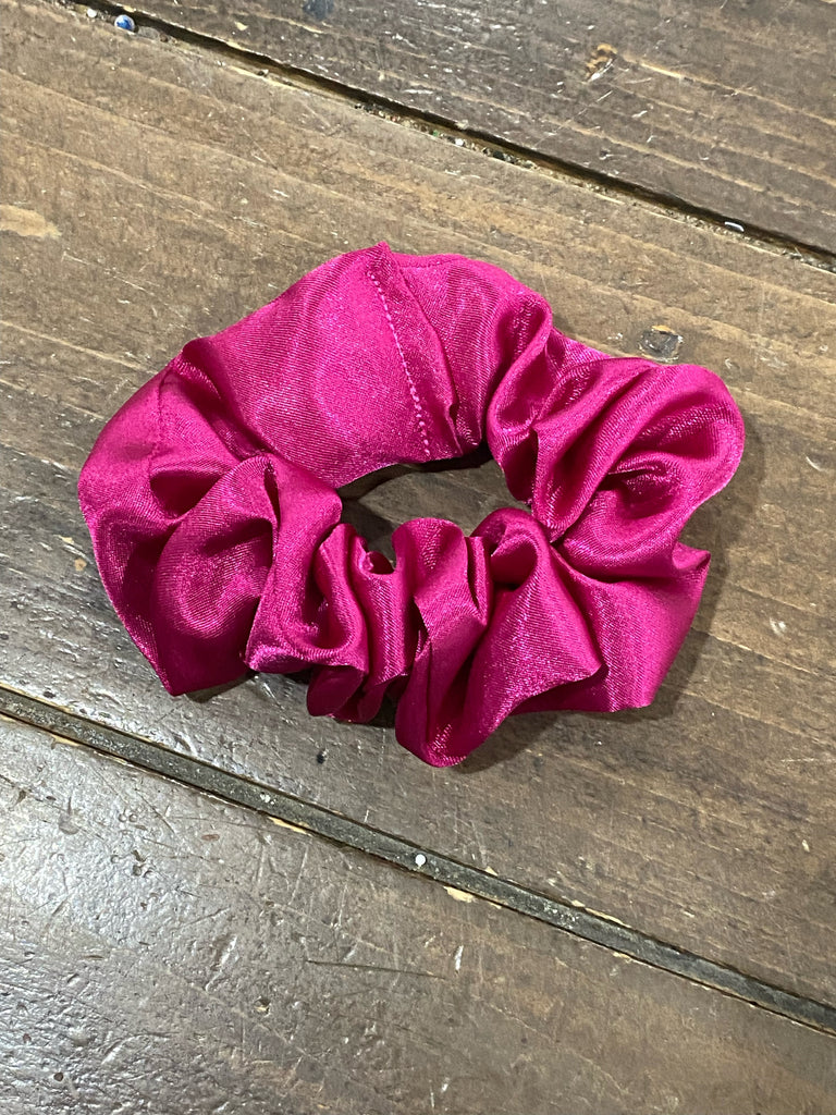 Red Farmhouse Magenta Silk Scrunchie