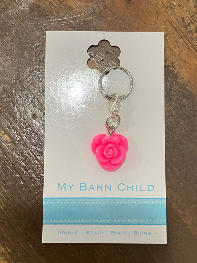 My Barn Child Bridle Charm: Pink Rose