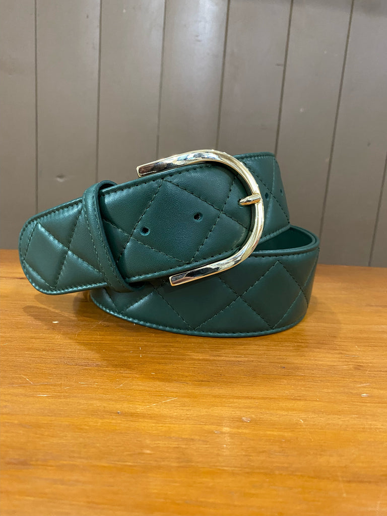 Tailored Sportsman Quilted Belt - Pine Green
