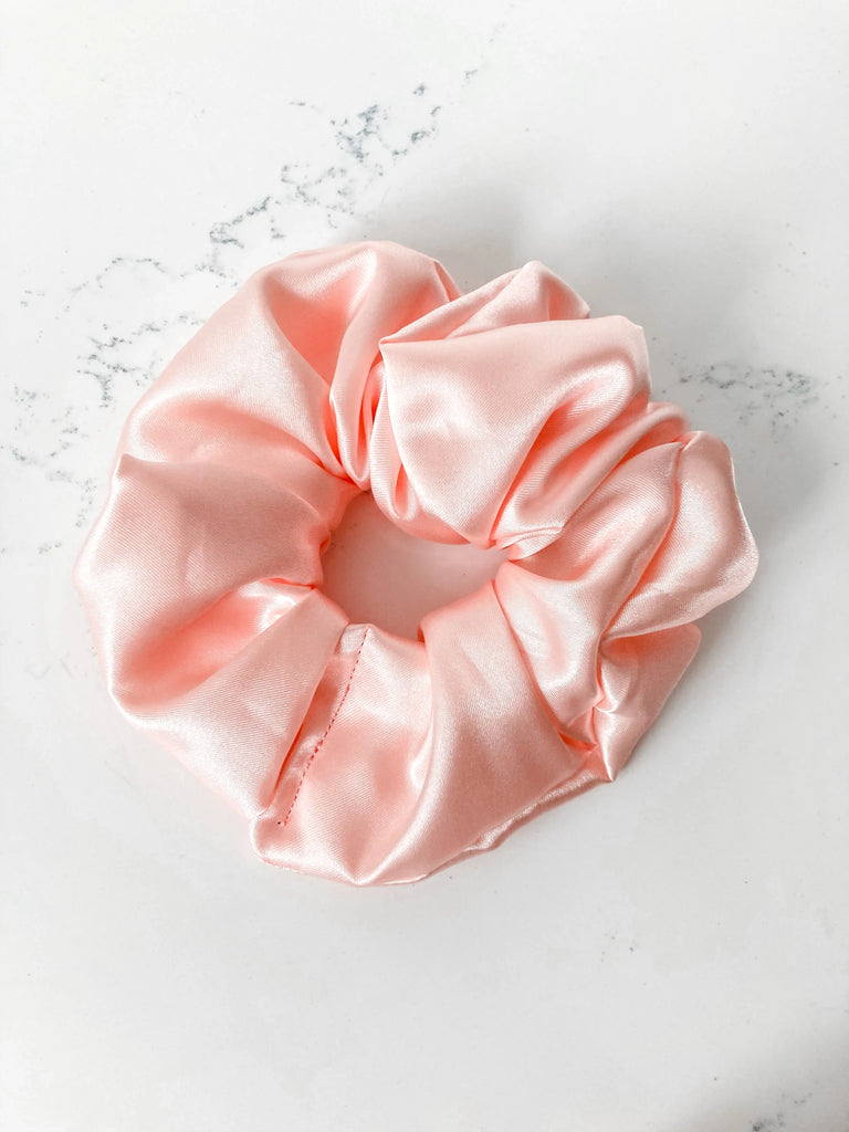 Red Farmhouse Peaches Silk Scrunchie