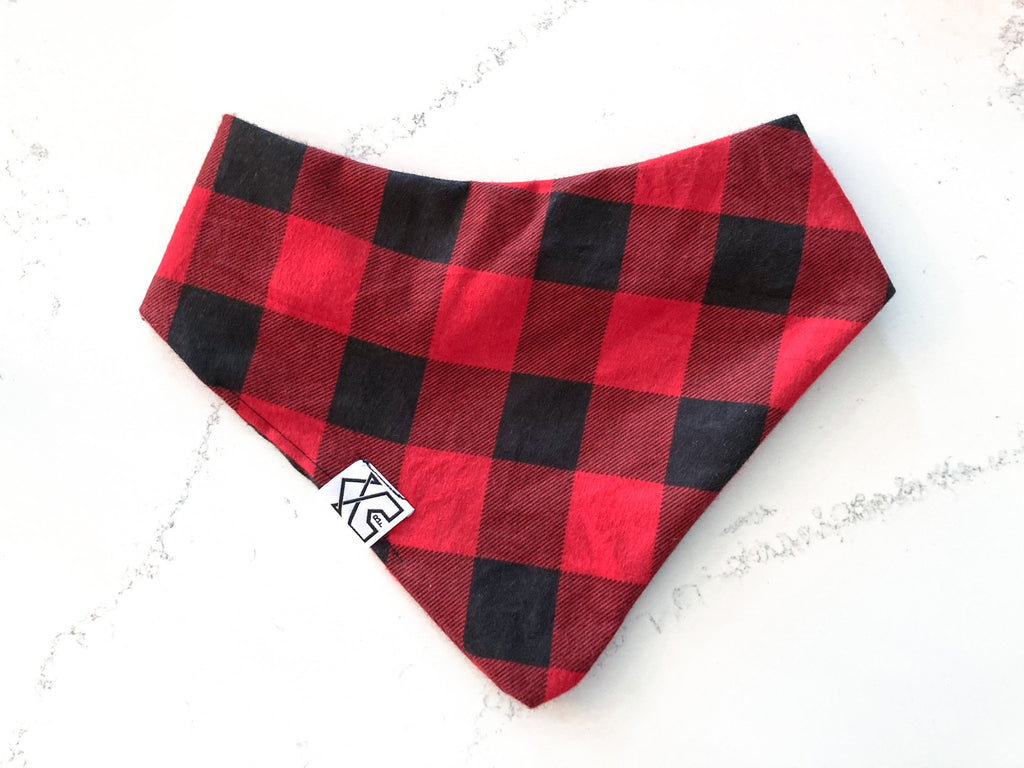 Red Farmhouse Red & Black Buffalo Plaid Dog Bandana