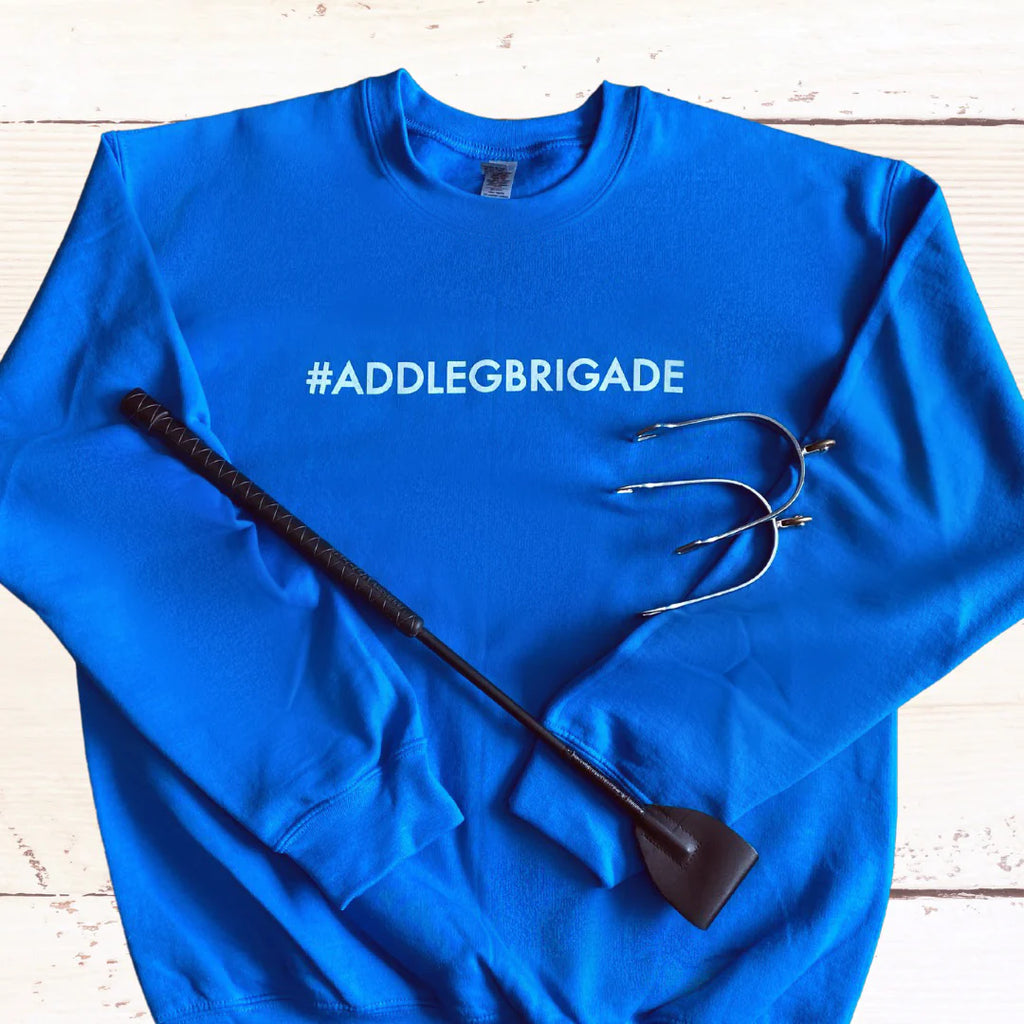 Laced Reins Eq: #AddLegBrigade Crewneck - Sapphire