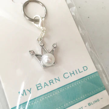 My Barn Child Bridle Charm: Crown with Pearl