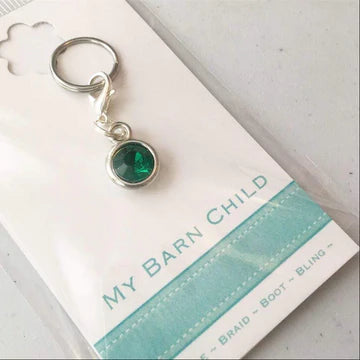 My Barn Child Bridle Charm: Solitaire Crystal ~ Green