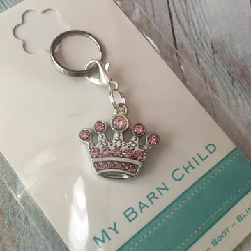 My Barn Child Bridle Charm: Pink Crown