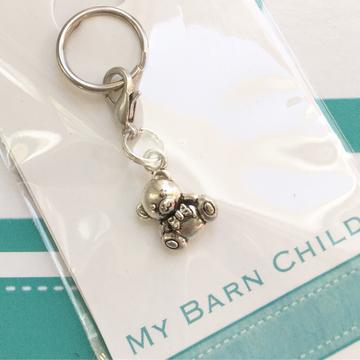 My Barn Child Bridle Charm: Silver Teddy Bear
