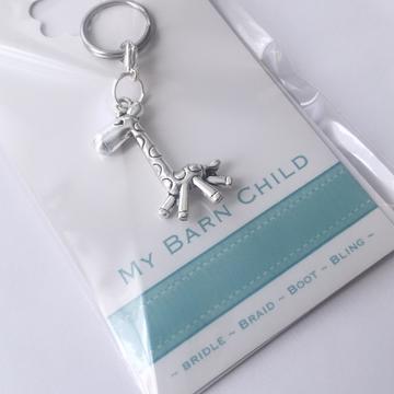 My Barn Child Bridle Charm: Silver Giraffe