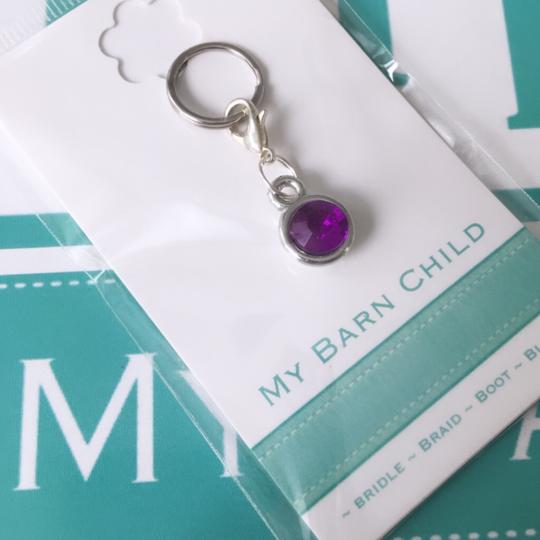 My Barn Child Bridle Charm: Solitaire Crystal ~ Purple
