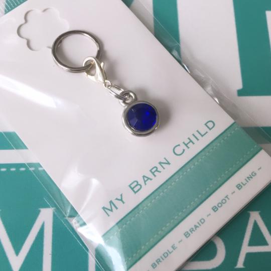 My Barn Child Bridle Charm: Solitaire Crystal ~ Royal Blue