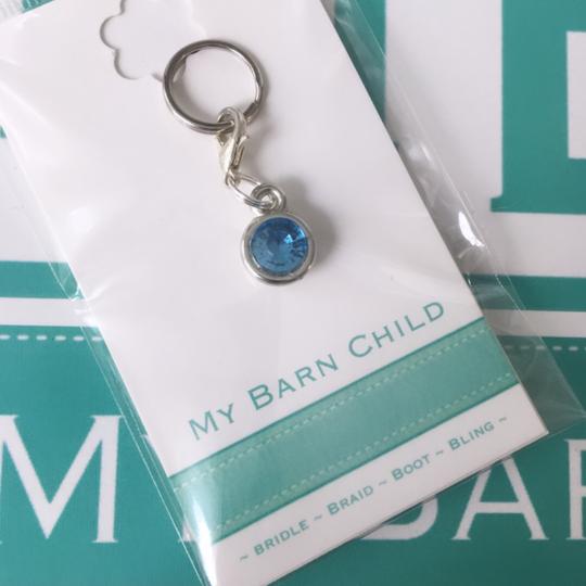 My Barn Child Bridle Charm: Solitaire Crystal ~ Light Blue