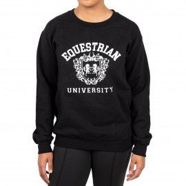 Laced Reins EQ - Equestrian University Crewneck : Black - The Tack Shoppe