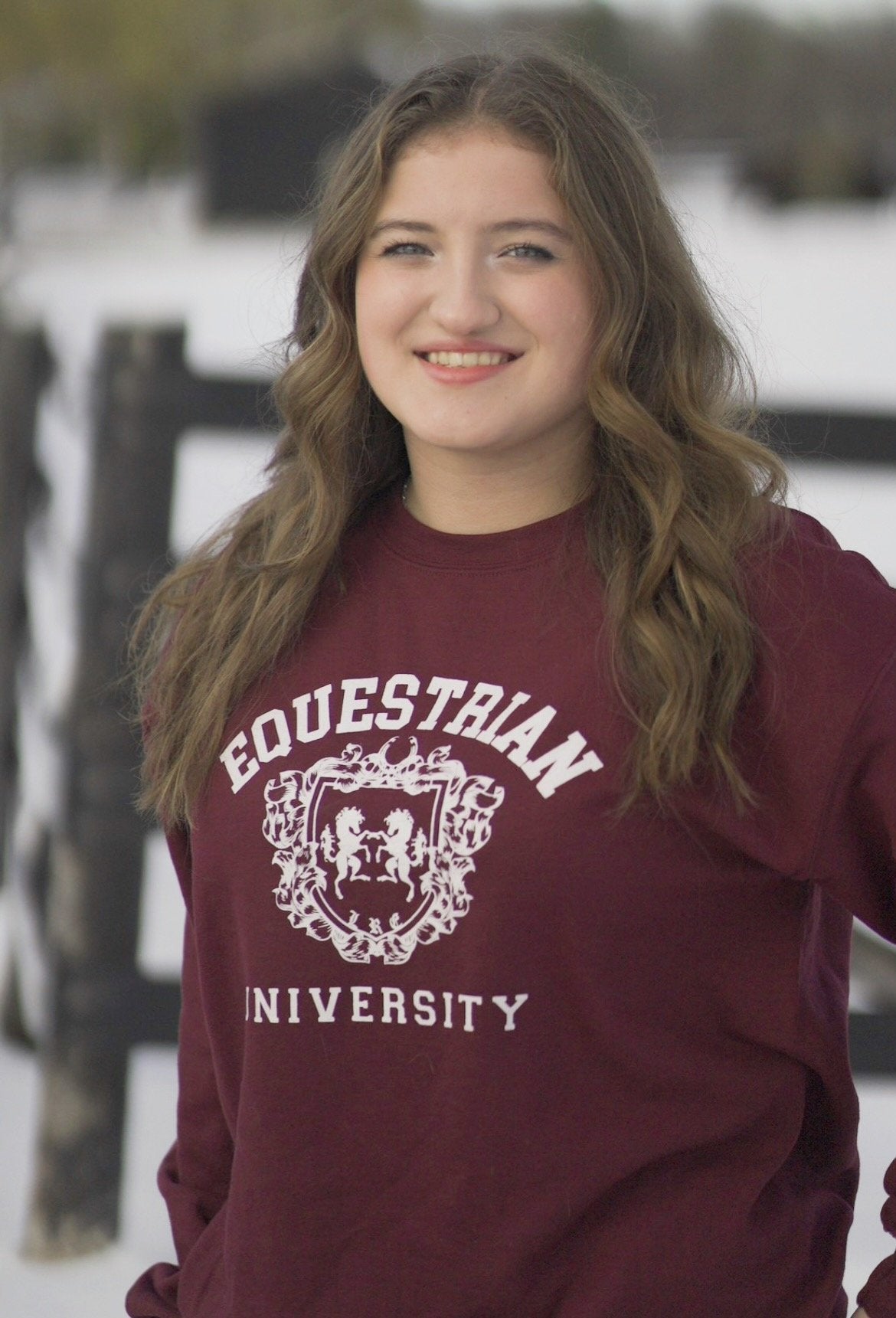 Laced Reins EQ - Equestrian University Crewneck : Maroon - The Tack Shoppe