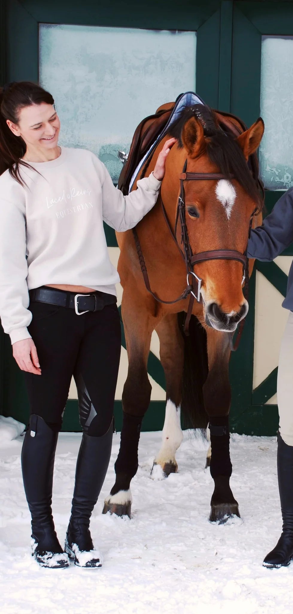 Laced Reins Eq: Signature Crewneck - Sand - The Tack Shoppe