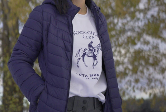 Laced Reins EQ - Thoroughbred Club Crewneck: White - The Tack Shoppe