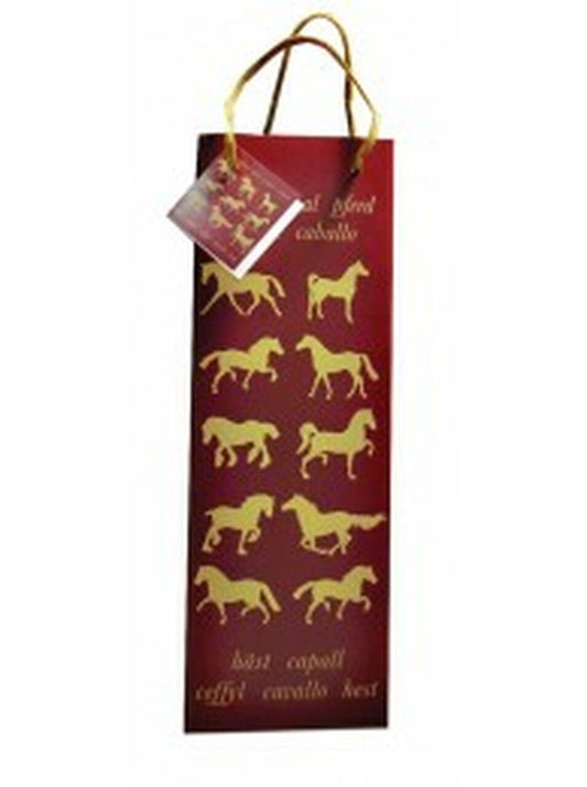 Maroon Horse Bottle Gift Bag - The Tack Shoppe