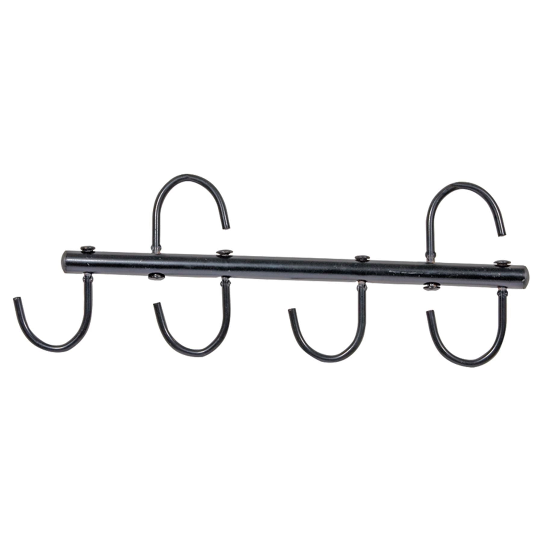 Matte Black Halter Rack with 4 Hooks - The Tack Shoppe