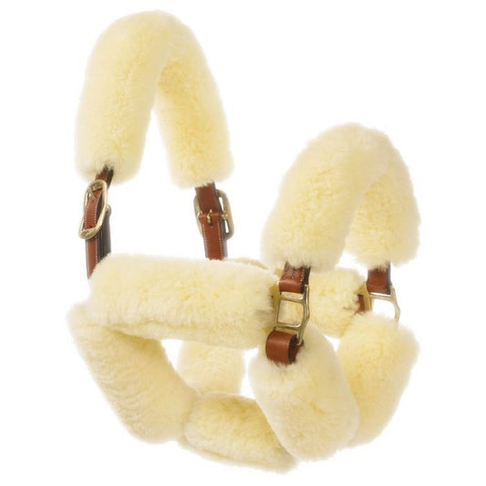 Ovation Europa Sheepskin 6 - Piece Halter Set - Cream - The Tack Shoppe