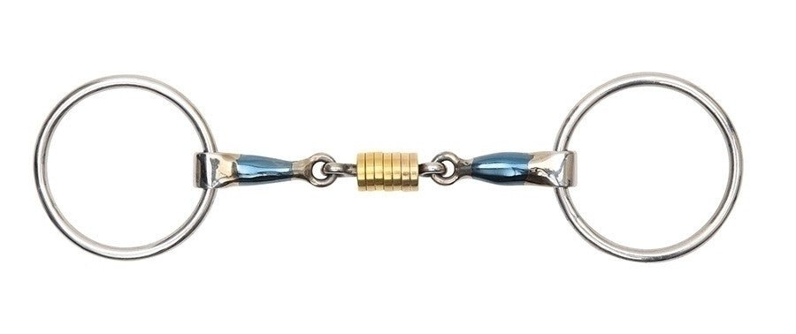 Shires Blue Sweet Iron Loose Ring With Roller - The Tack Shoppe