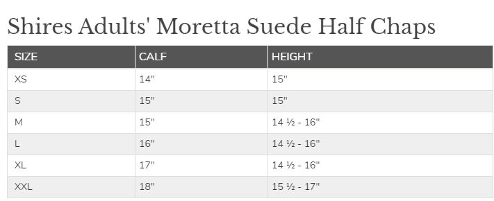 Shires MORETTA SUEDE HALF CHAPS - Black - The Tack Shoppe