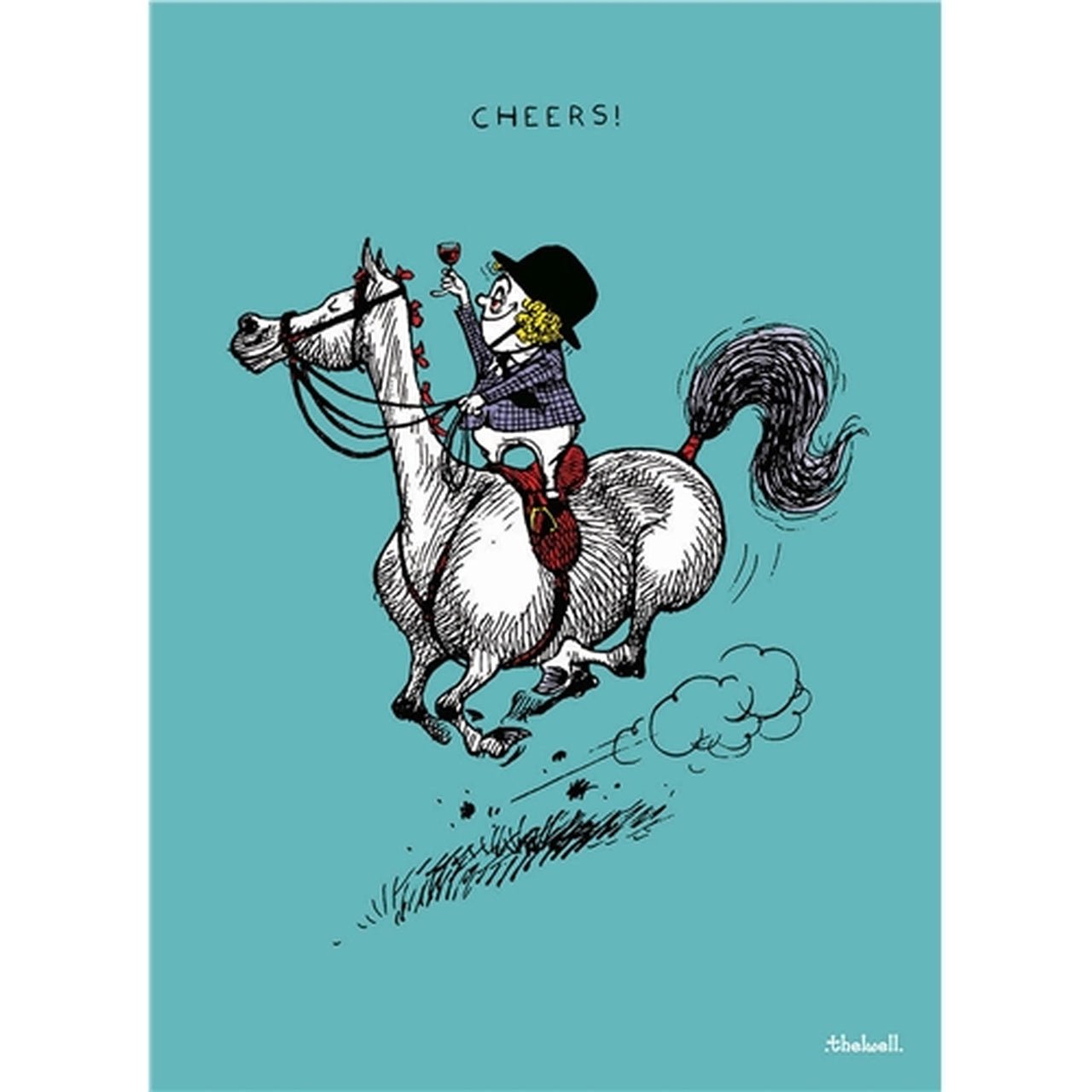 Thelwell Greeting Card - Cheers - The Tack Shoppe