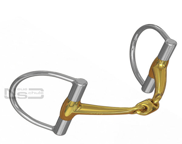 Neue Schule Trans Angled Lozenge D Ring Snaffle Bit 14mm Ring