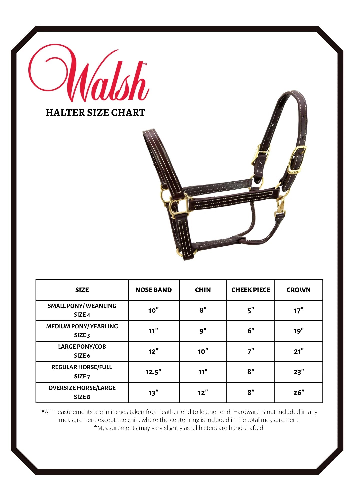 Walsh 1" Replacement Crown Piece - The Tack Shoppe